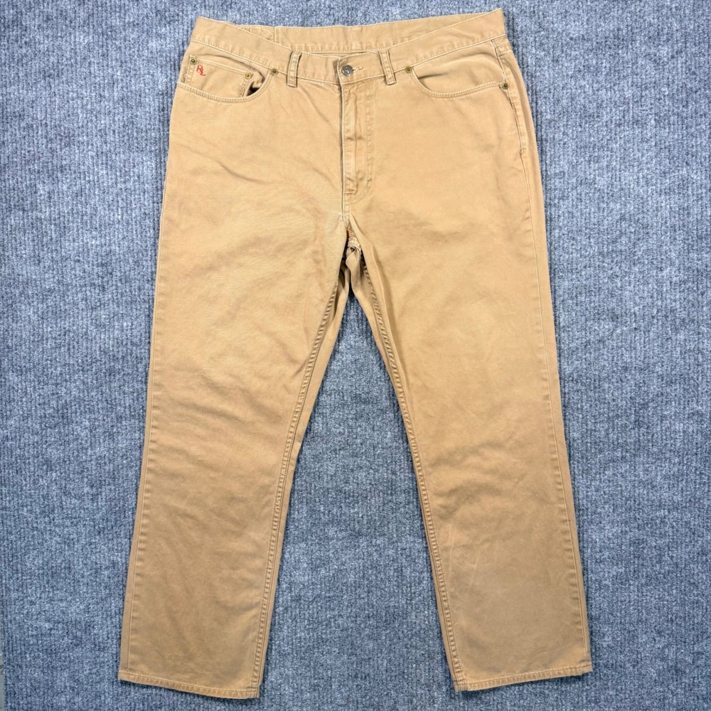 Polo Ralph Lauren Mens Tan Khaki Authentic Dungarees Straight Leg Pants 38x30 - Picture 2 of 11